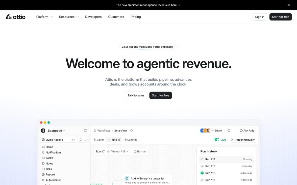 Attio's home page