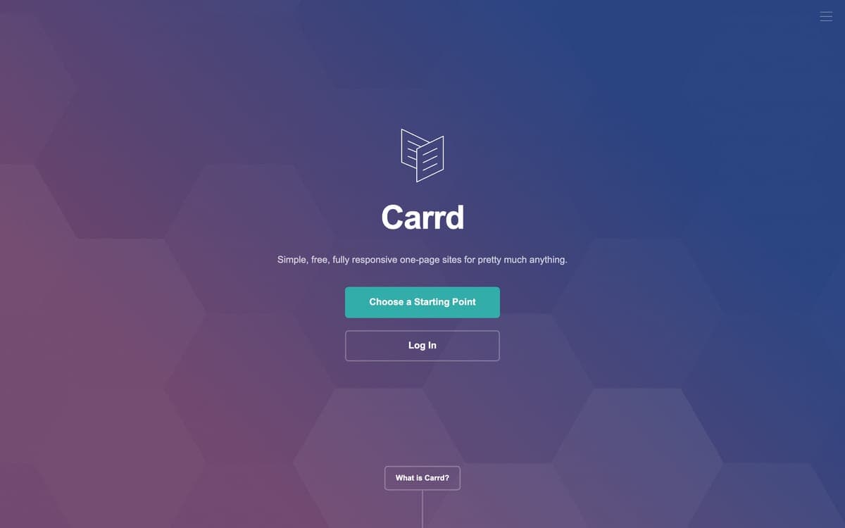 Carrd's home page