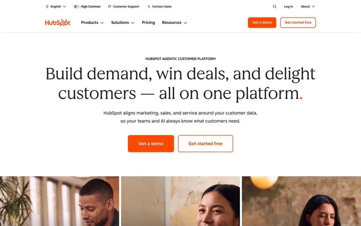 HubSpot's home page