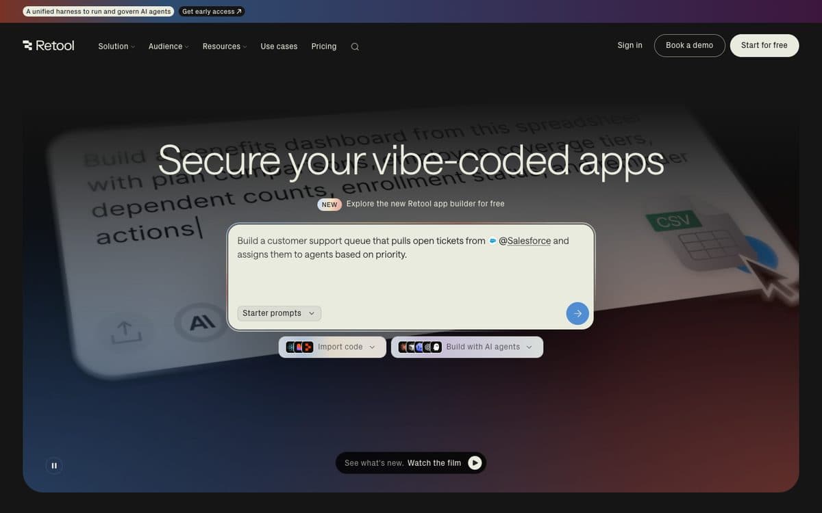 Retool's home page