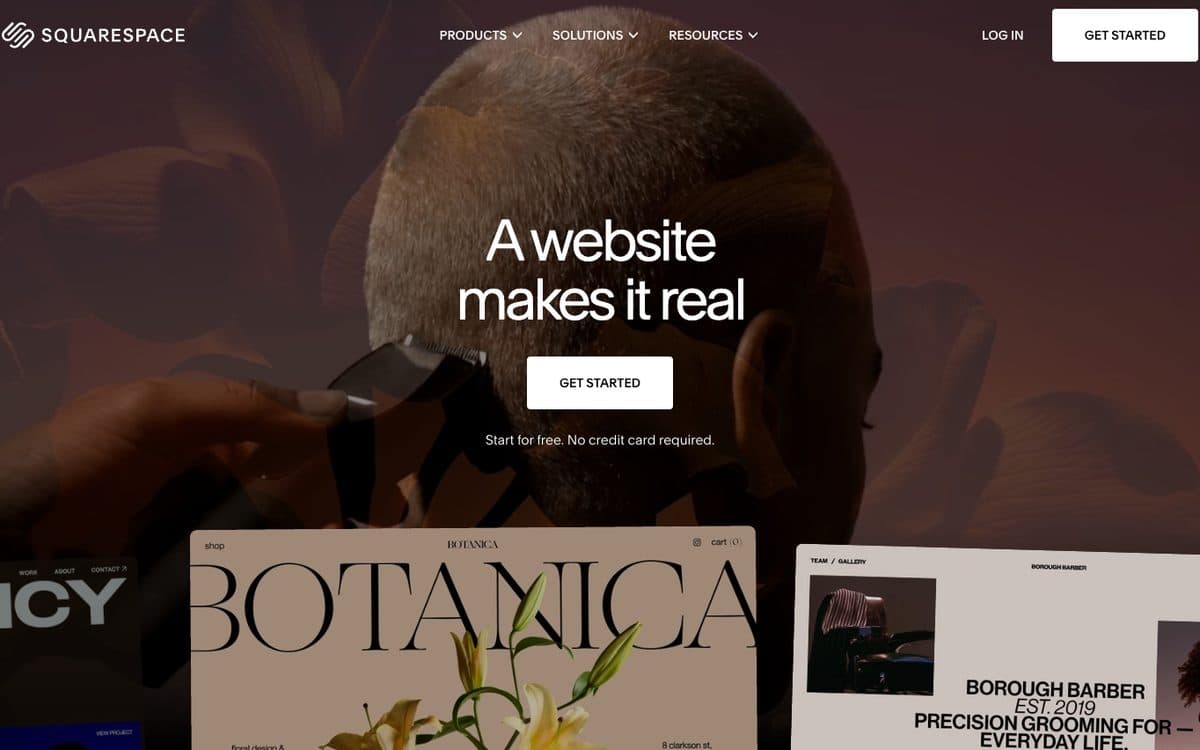Squarespace's home page