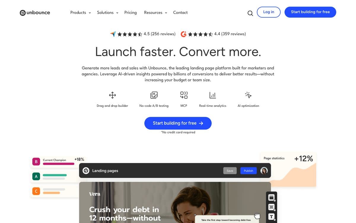 Unbounce's home page