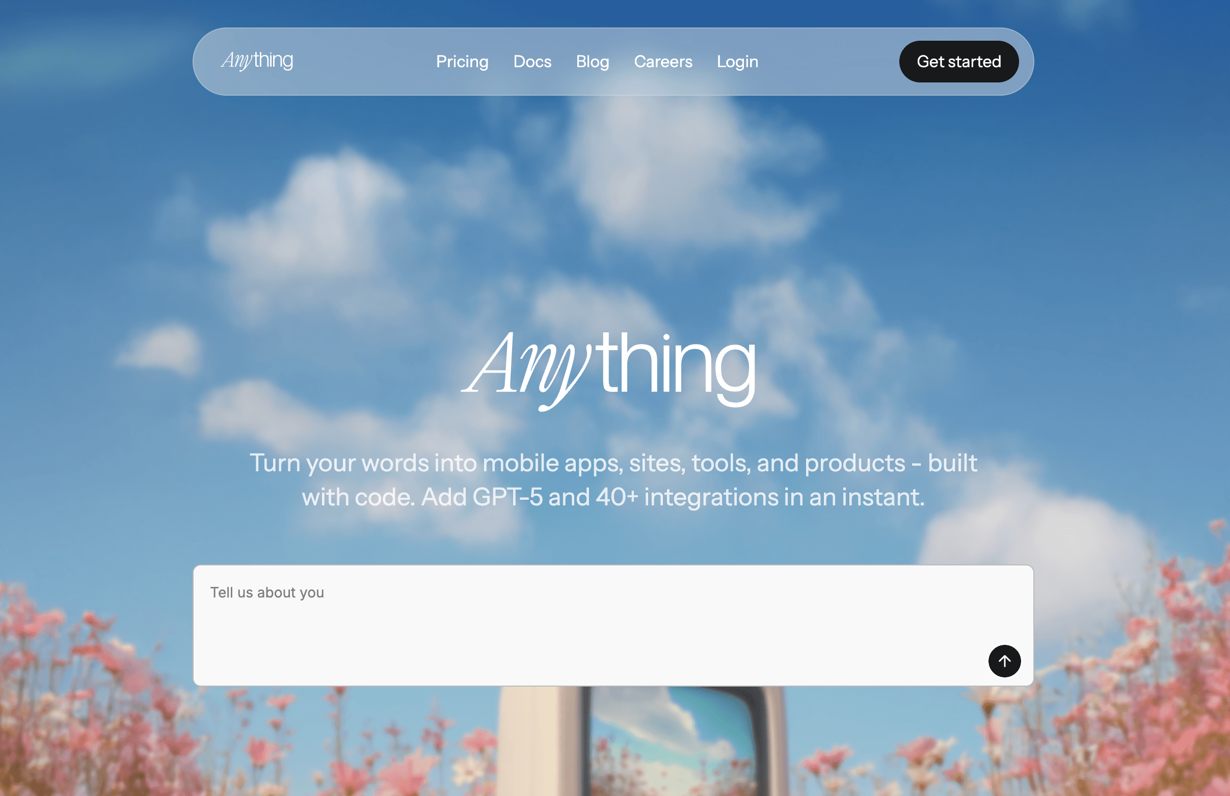 Create.xyz homepage screenshot